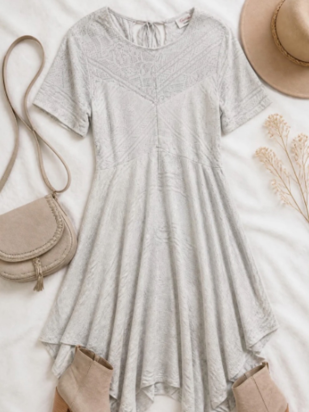 "The Stephanie" Lace Texture Swing Dress